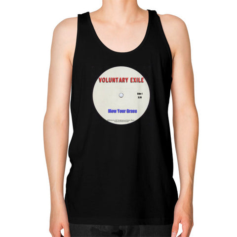 Unisex Fine Jersey Tank (on man) Black - Voluntary Exile