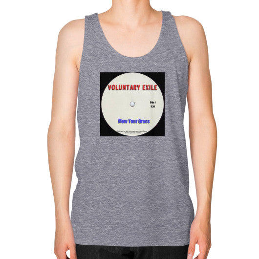 Unisex Fine Jersey Tank (on man) Tri-Blend Grey - Voluntary Exile