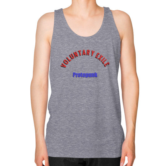 Unisex Fine Jersey Tank (on man) Tri-Blend Grey - Voluntary Exile