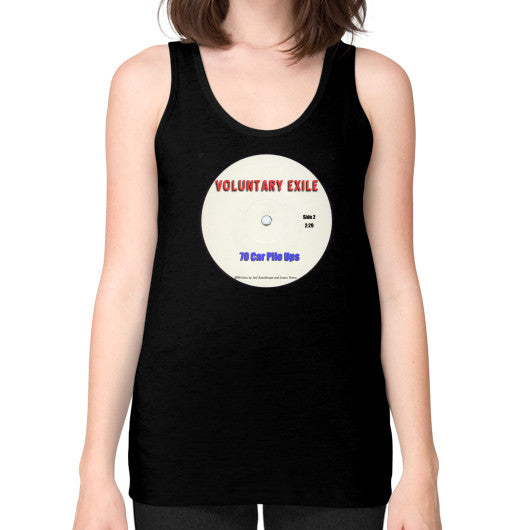Unisex Fine Jersey Tank (on woman) Black - Voluntary Exile