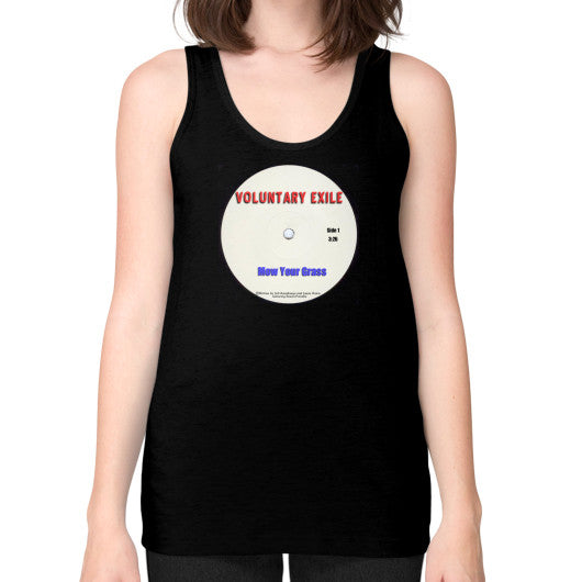Unisex Fine Jersey Tank (on woman) Black - Voluntary Exile