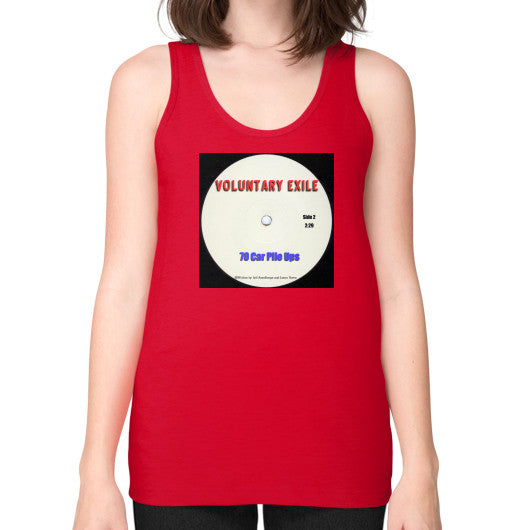 Unisex Fine Jersey Tank (on woman) Red - Voluntary Exile