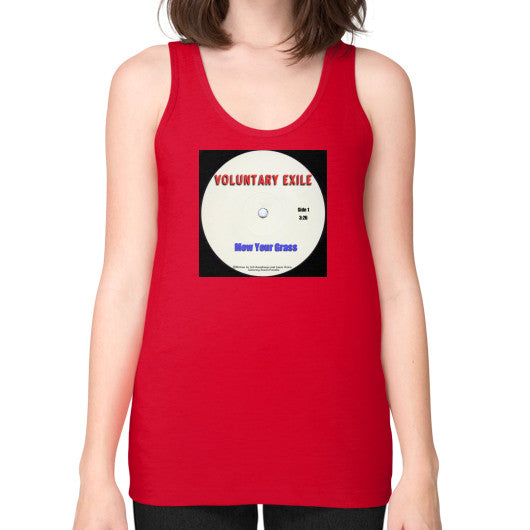 Unisex Fine Jersey Tank (on woman) Red - Voluntary Exile