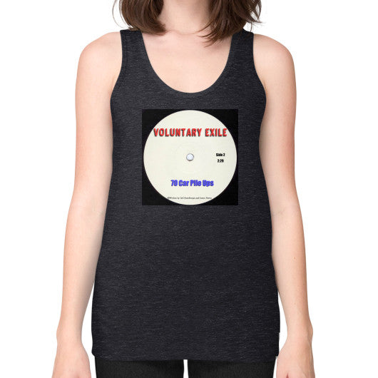 Unisex Fine Jersey Tank (on woman) Tri-Blend Black - Voluntary Exile