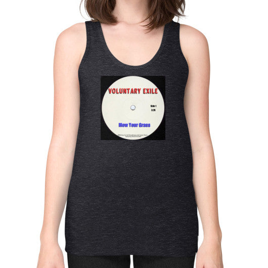 Unisex Fine Jersey Tank (on woman) Tri-Blend Black - Voluntary Exile