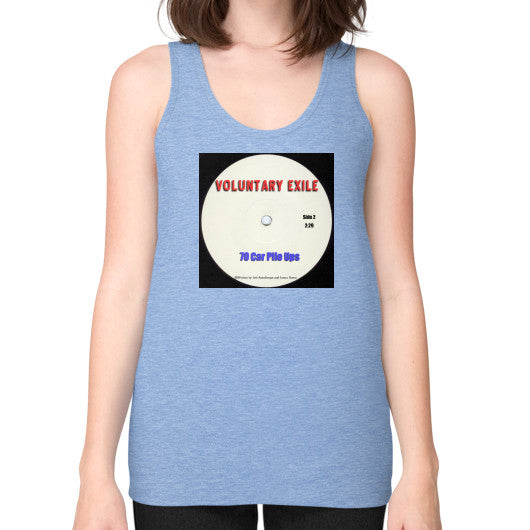 Unisex Fine Jersey Tank (on woman) Tri-Blend Blue - Voluntary Exile