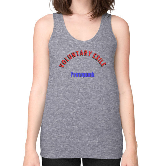 Unisex Fine Jersey Tank (on woman) Tri-Blend Grey - Voluntary Exile