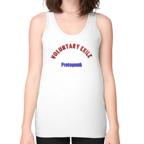 Unisex Fine Jersey Tank (on woman) White - Voluntary Exile