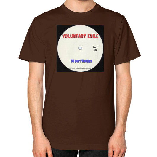 Unisex T-Shirt (on man) Brown - Voluntary Exile
