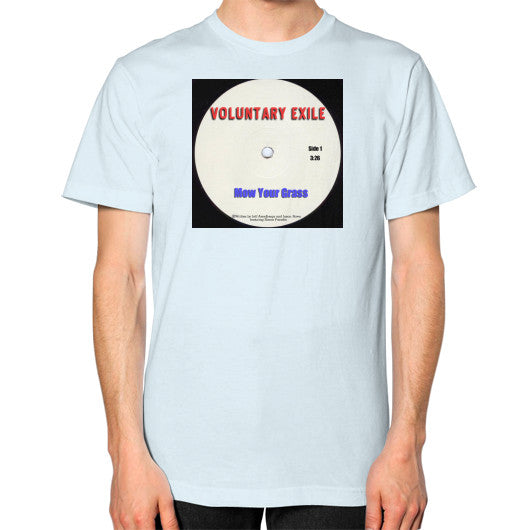 Unisex T-Shirt (on man) Light blue - Voluntary Exile