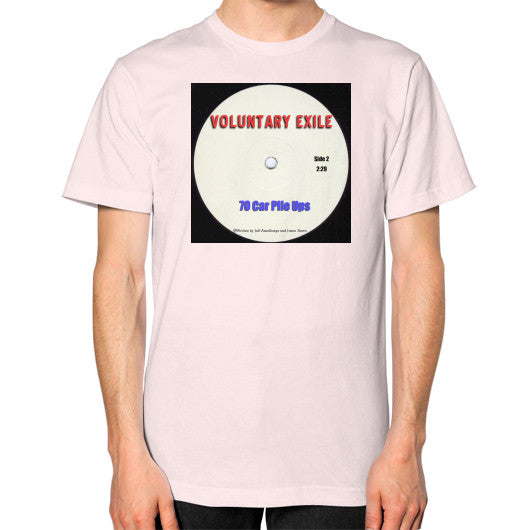 Unisex T-Shirt (on man) Light pink - Voluntary Exile