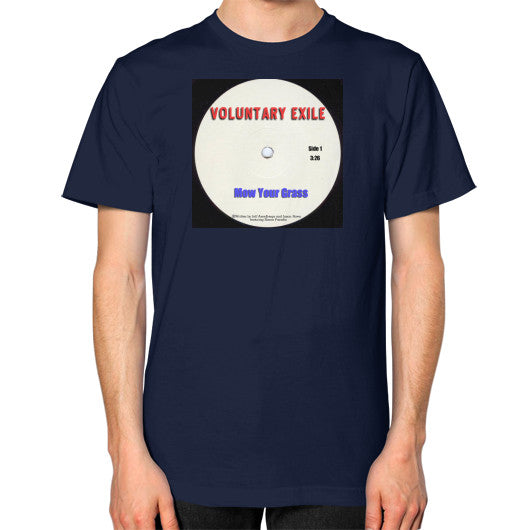 Unisex T-Shirt (on man) Navy - Voluntary Exile