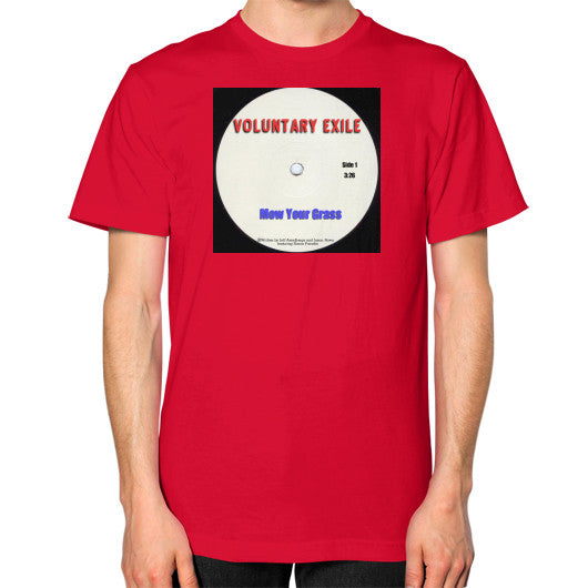 Unisex T-Shirt (on man) Red - Voluntary Exile