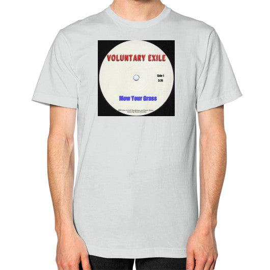 Unisex T-Shirt (on man) Silver - Voluntary Exile