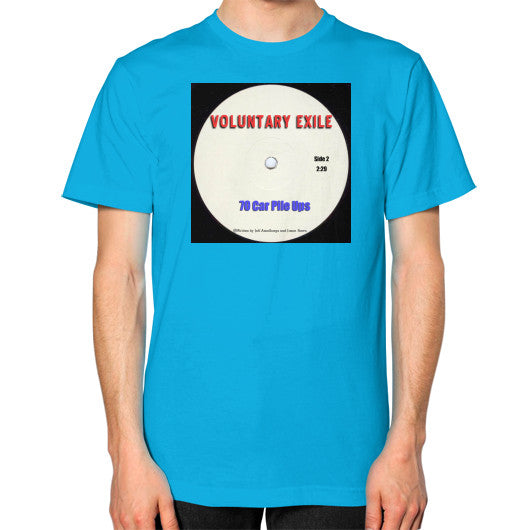 Unisex T-Shirt (on man) Teal - Voluntary Exile