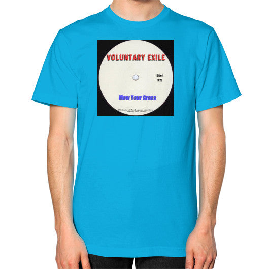 Unisex T-Shirt (on man) Teal - Voluntary Exile