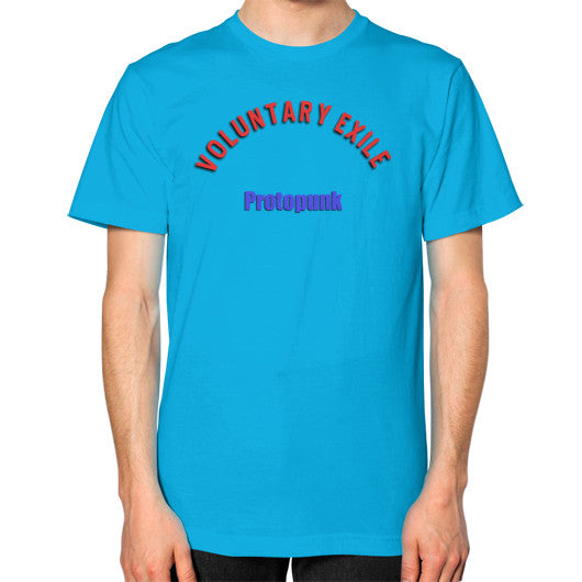 Unisex T-Shirt (on man) Teal - Voluntary Exile