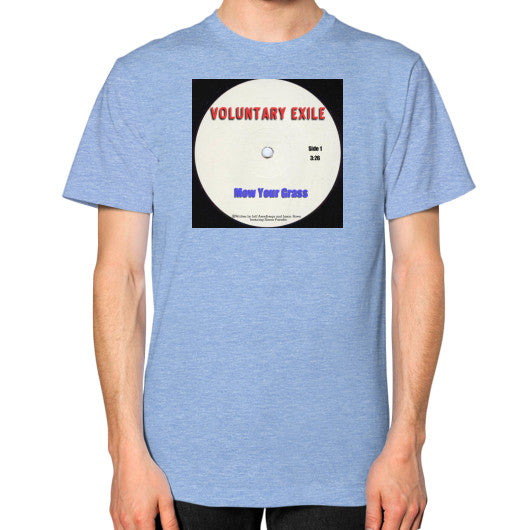 Unisex T-Shirt (on man) Tri-Blend Blue - Voluntary Exile