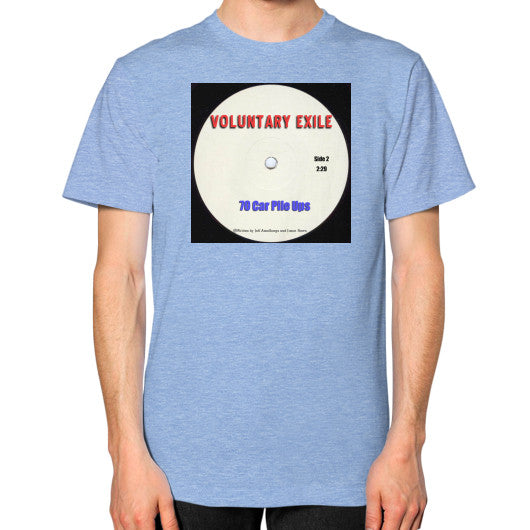 Unisex T-Shirt (on man) Tri-Blend Blue - Voluntary Exile