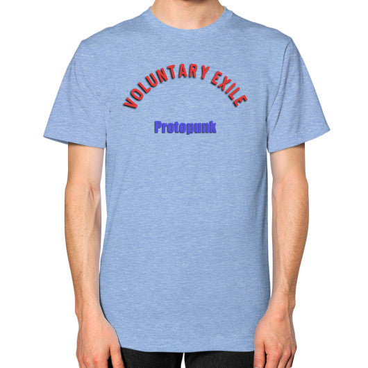 Unisex T-Shirt (on man) Tri-Blend Blue - Voluntary Exile