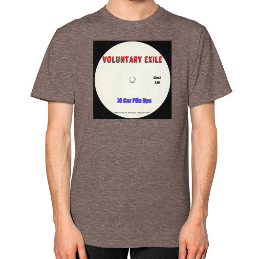 Unisex T-Shirt (on man) Tri-Blend Coffee - Voluntary Exile