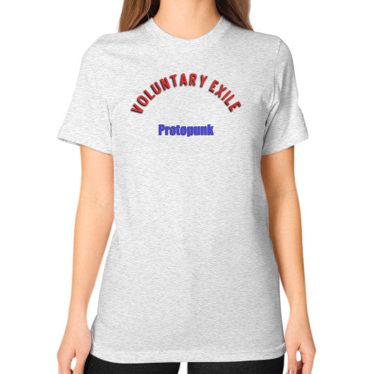 Unisex T-Shirt (on woman) Ash grey - Voluntary Exile
