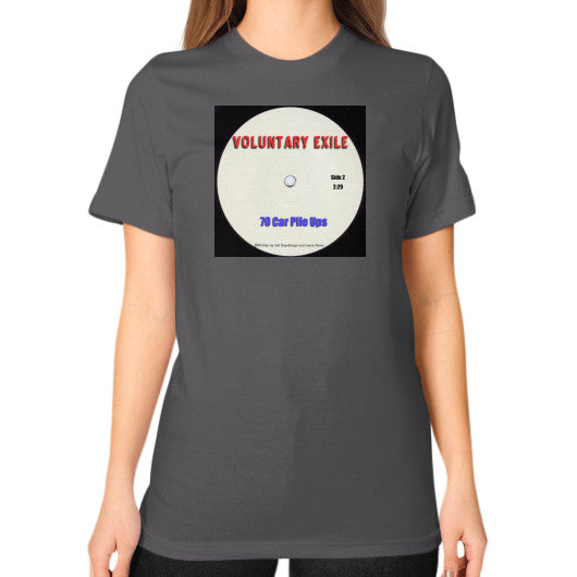 Unisex T-Shirt (on woman) Asphalt - Voluntary Exile