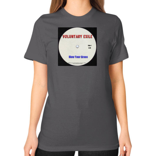 Unisex T-Shirt (on woman) Asphalt - Voluntary Exile