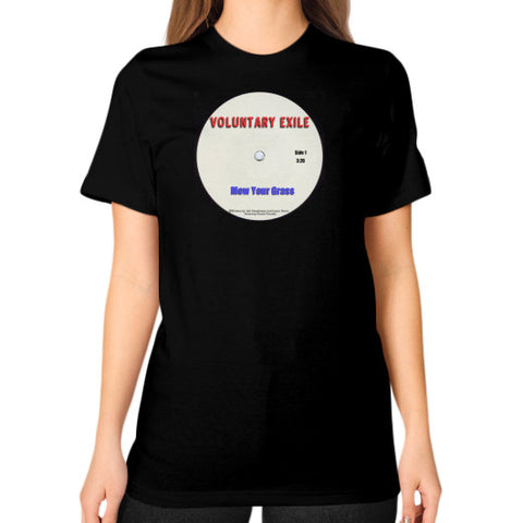 Unisex T-Shirt (on woman) Black - Voluntary Exile