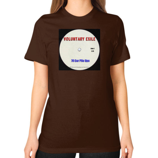 Unisex T-Shirt (on woman) Brown - Voluntary Exile