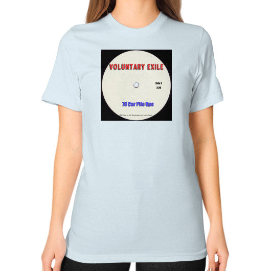 Unisex T-Shirt (on woman) Light blue - Voluntary Exile