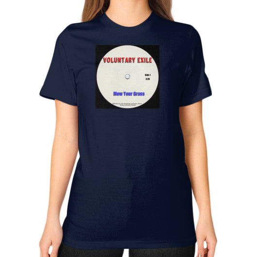 Unisex T-Shirt (on woman) Navy - Voluntary Exile