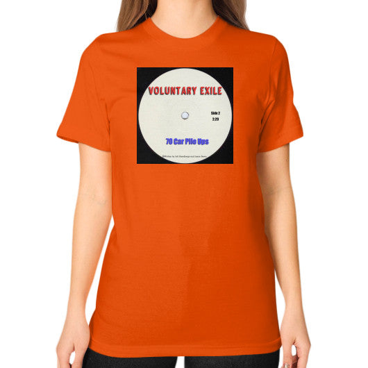 Unisex T-Shirt (on woman) Orange - Voluntary Exile