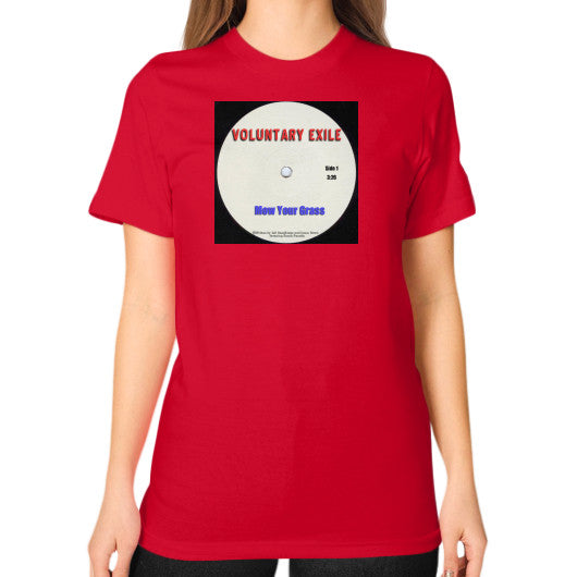 Unisex T-Shirt (on woman) Red - Voluntary Exile
