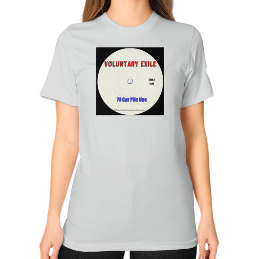 Unisex T-Shirt (on woman) Silver - Voluntary Exile