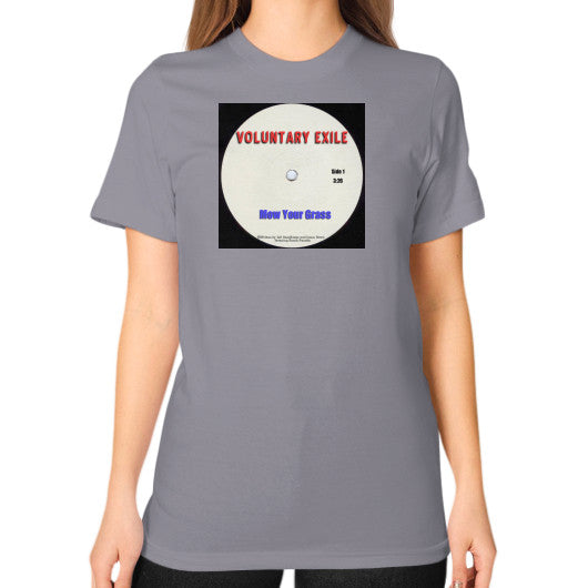 Unisex T-Shirt (on woman) Slate - Voluntary Exile