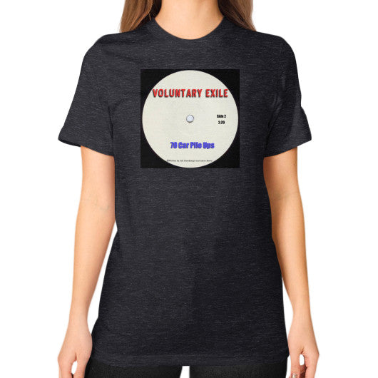 Unisex T-Shirt (on woman) Tri-Blend Black - Voluntary Exile