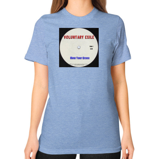 Unisex T-Shirt (on woman) Tri-Blend Blue - Voluntary Exile