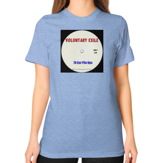 Unisex T-Shirt (on woman) Tri-Blend Blue - Voluntary Exile