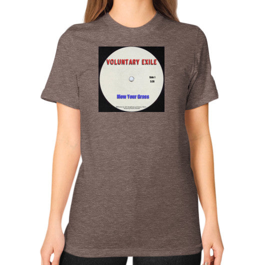 Unisex T-Shirt (on woman) Tri-Blend Coffee - Voluntary Exile