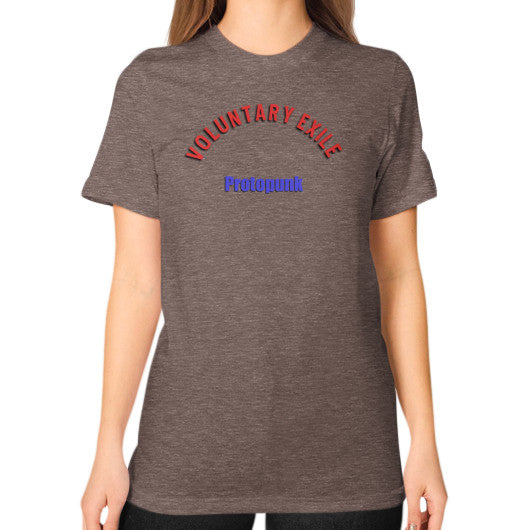 Unisex T-Shirt (on woman) Tri-Blend Coffee - Voluntary Exile