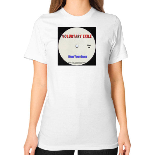 Unisex T-Shirt (on woman) White - Voluntary Exile