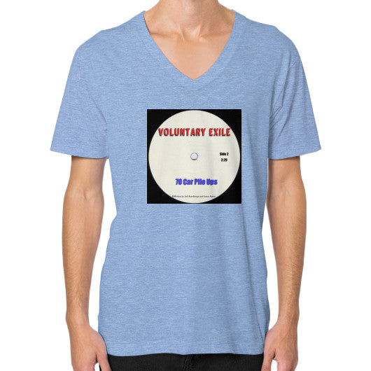 V-Neck (on man) Tri-Blend Blue - Voluntary Exile