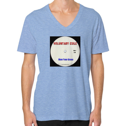 V-Neck (on man) Tri-Blend Blue - Voluntary Exile