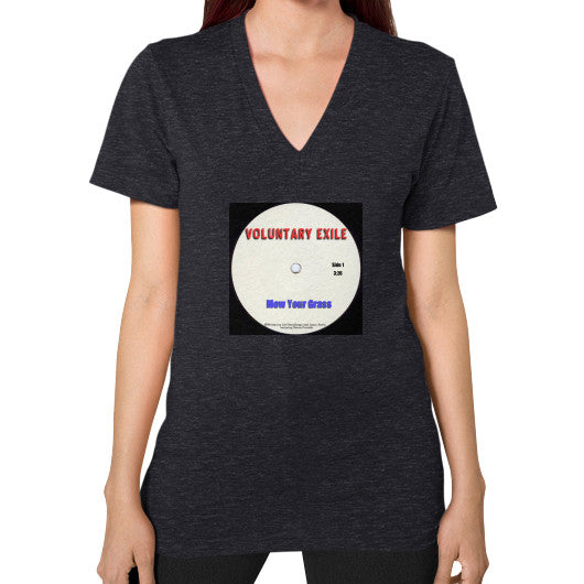 V-Neck (on woman) Tri-Blend Black - Voluntary Exile
