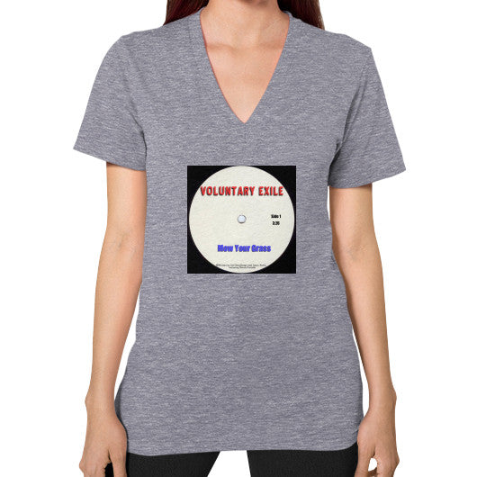 V-Neck (on woman) Tri-Blend Grey - Voluntary Exile