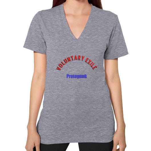 V-Neck (on woman) Tri-Blend Grey - Voluntary Exile