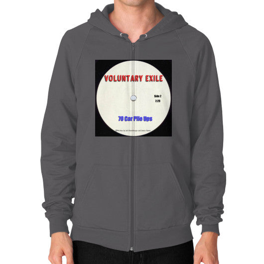 Zip Hoodie (on man) Asphalt - Voluntary Exile