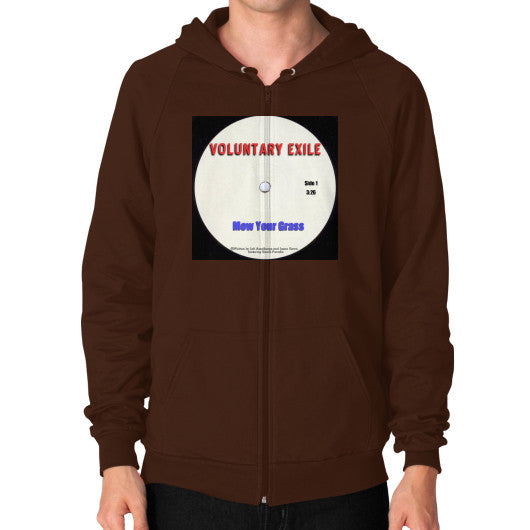 Zip Hoodie (on man) Brown - Voluntary Exile