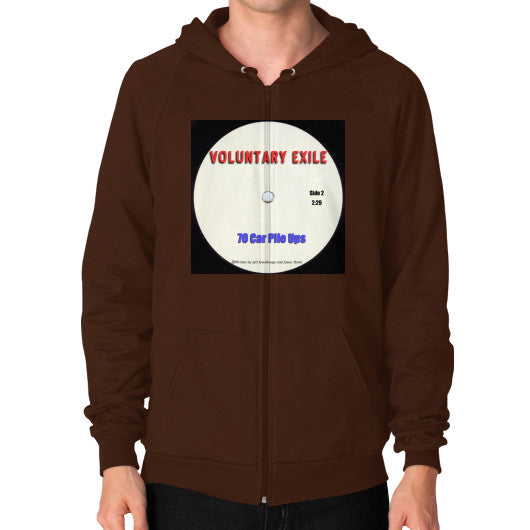 Zip Hoodie (on man) Brown - Voluntary Exile